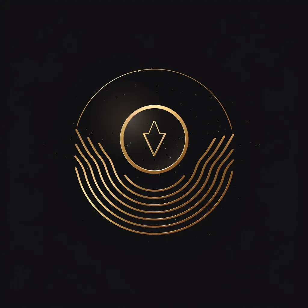 Logo with sound wave in gold and black colors - Image 2