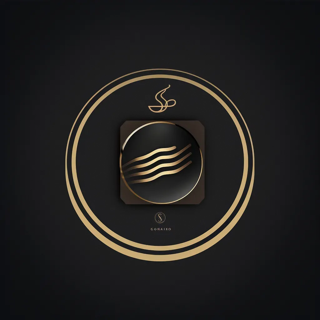 Logo with sound wave in gold and black colors - Image 3