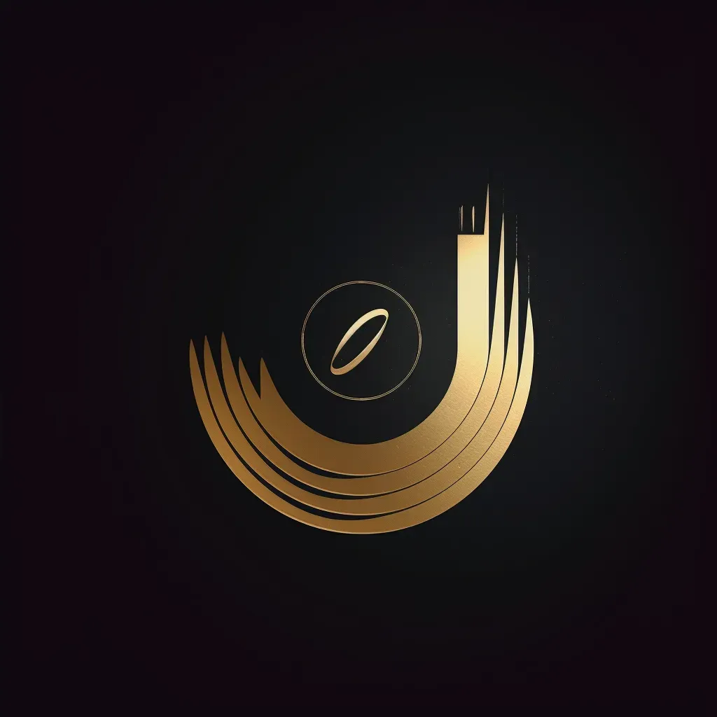 Logo with sound wave in gold and black colors - Image 4