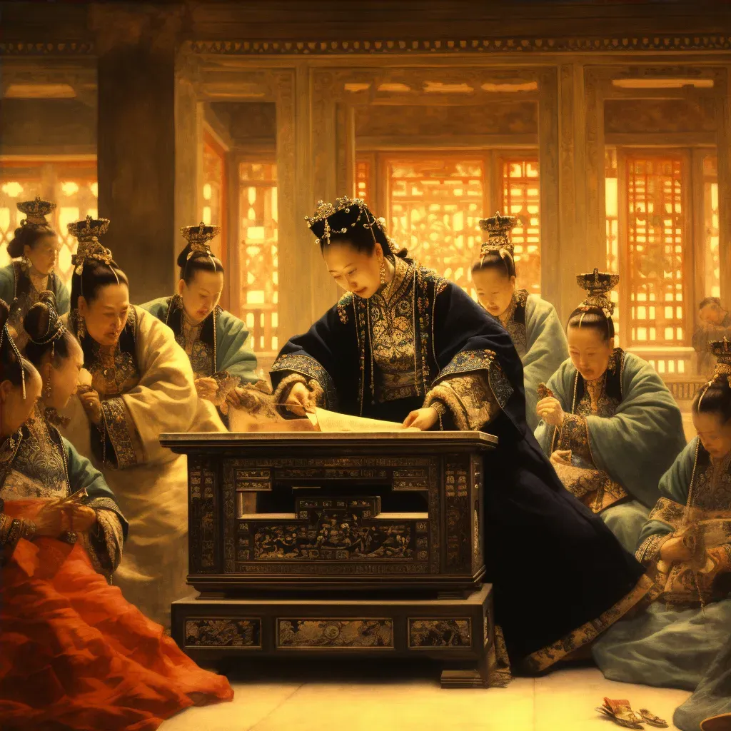 Empress Dowager Cixi holding court in Forbidden City - Image 4