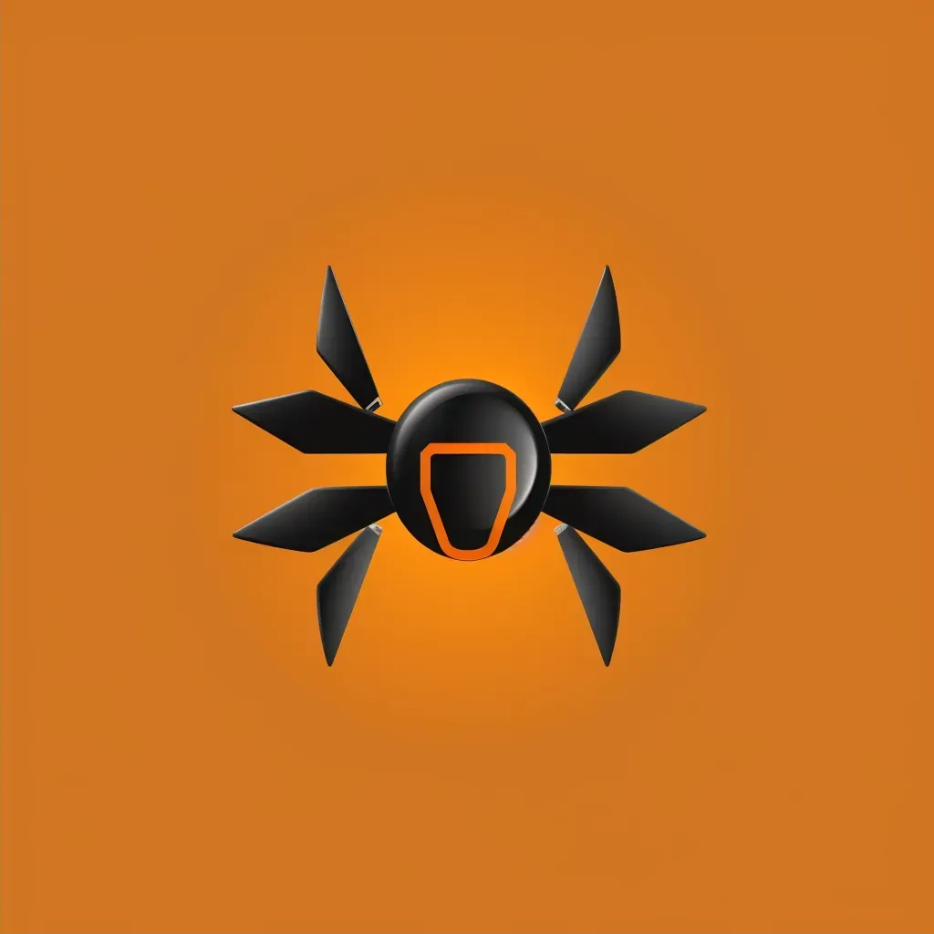 Bold and energetic logo with a drone icon in orange and black - Image 2