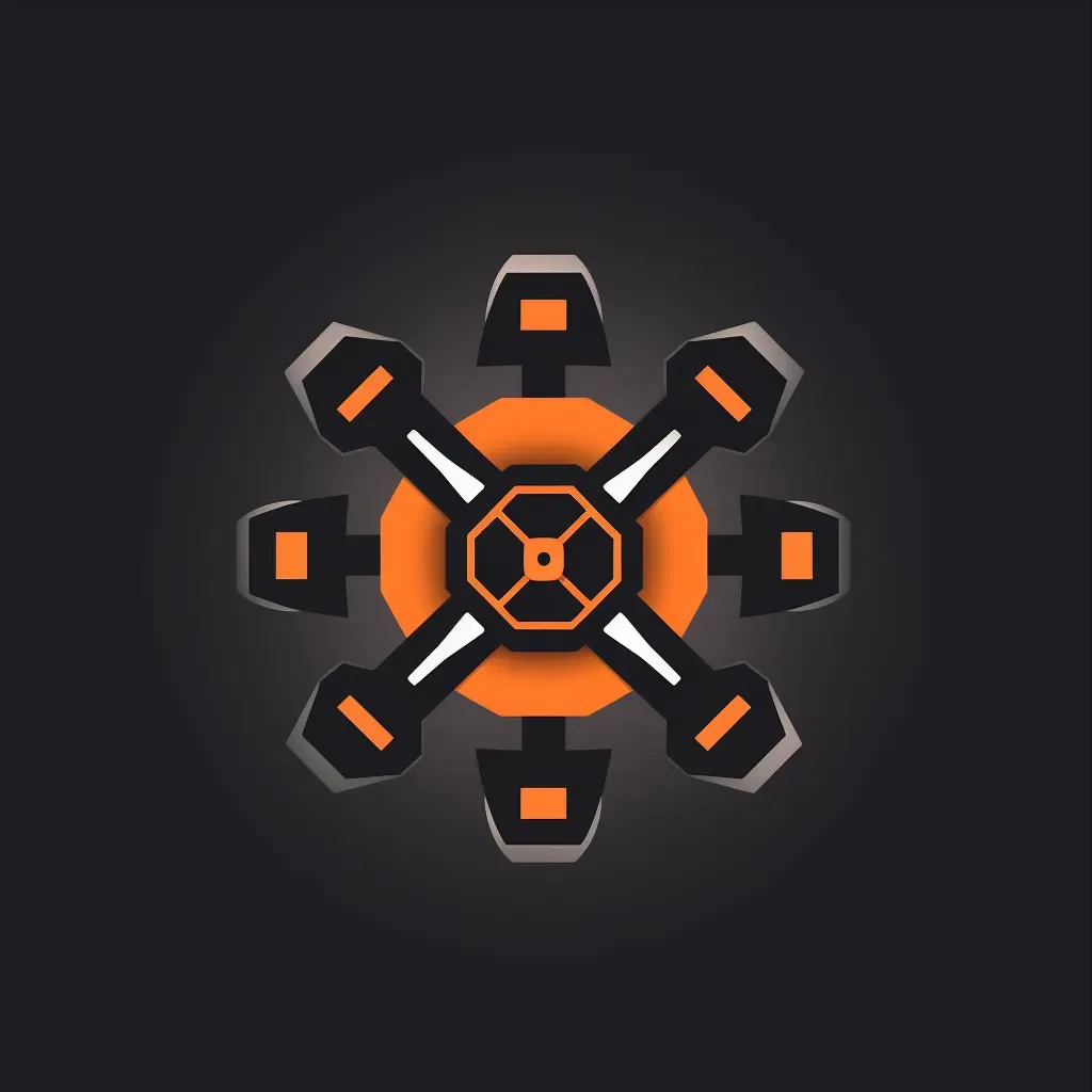 Bold and energetic logo with a drone icon in orange and black - Image 3