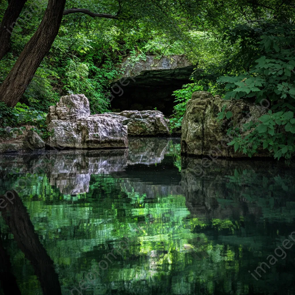 Grotto with stone formations and greenery - Image 3