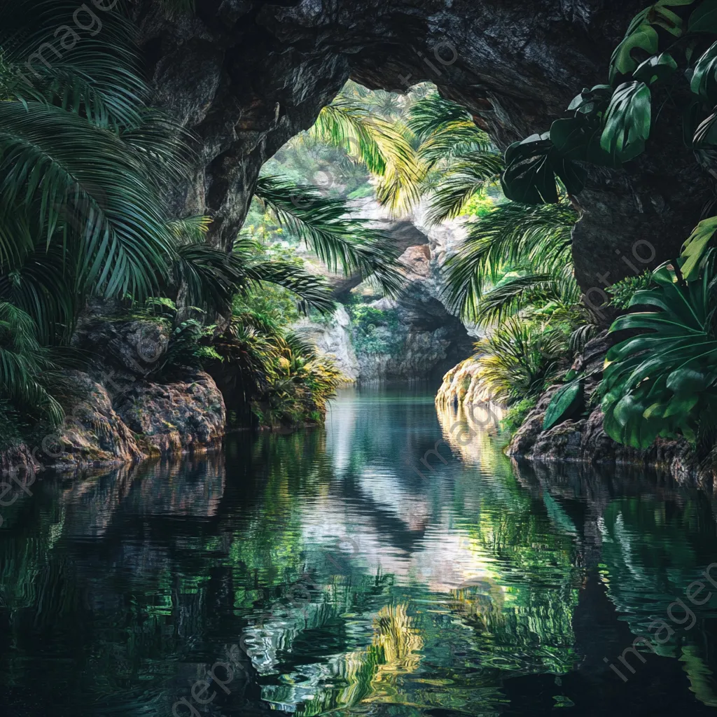 Grotto with stone formations and greenery - Image 4