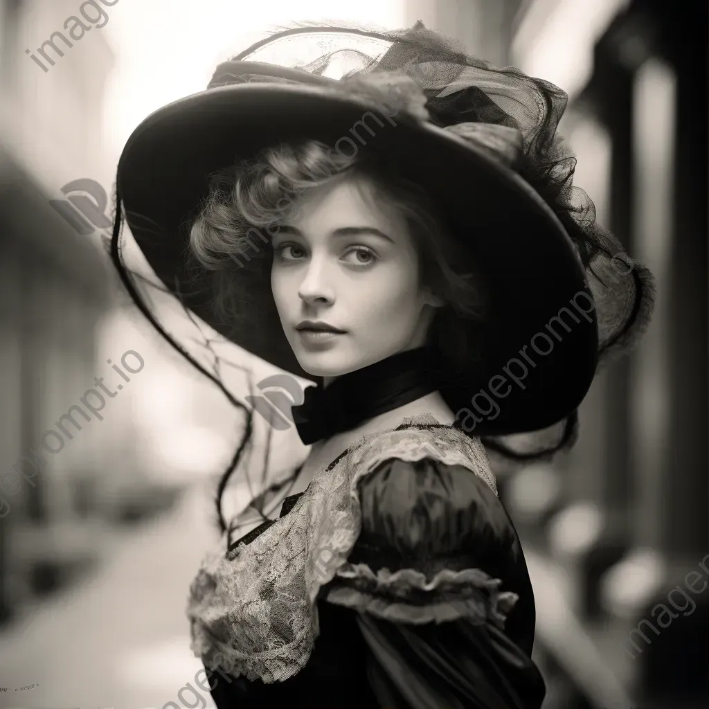 1910s gibson girl fashion puffed sleeves and wide-brim hats - Image 1