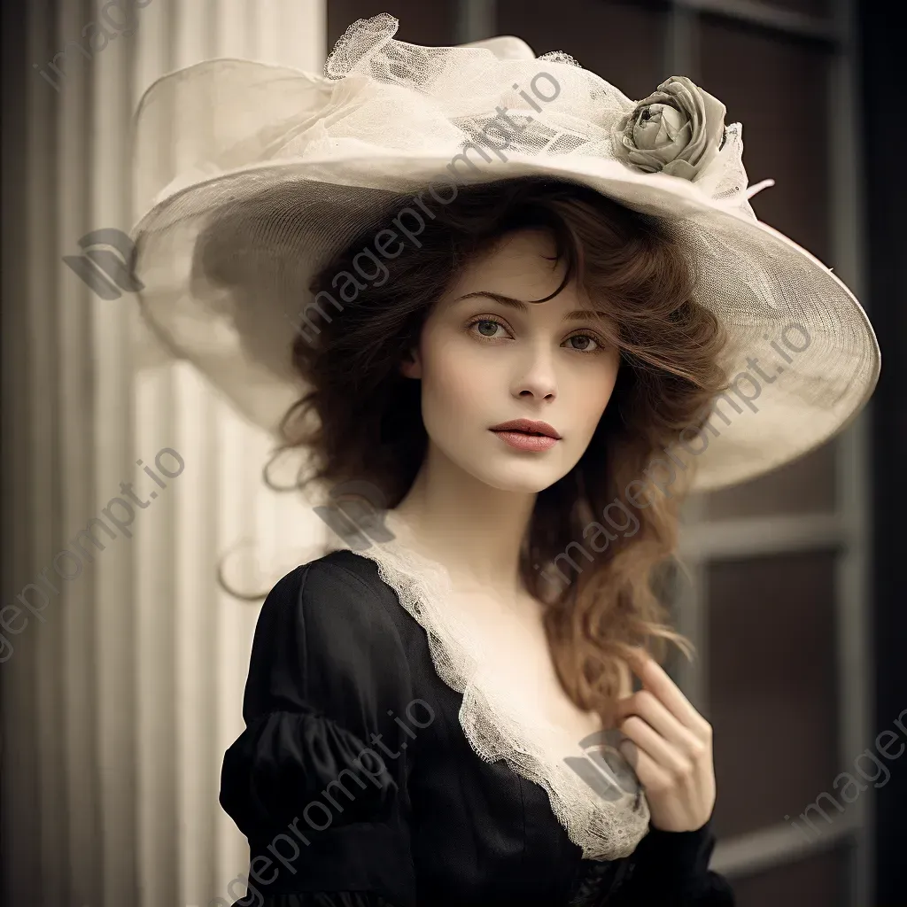 1910s gibson girl fashion puffed sleeves and wide-brim hats - Image 2