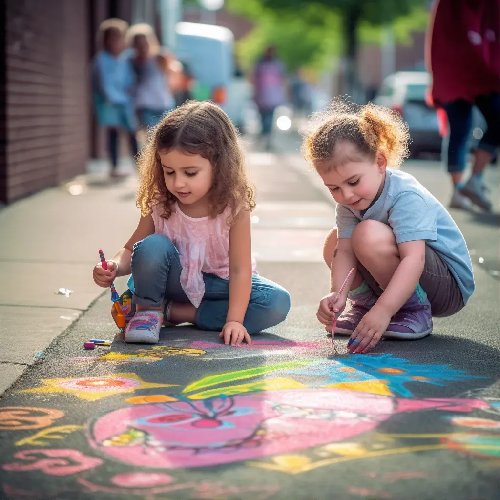 Childrens sidewalk chalk art - Image 1