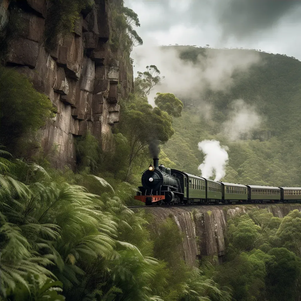 Victorian-era steam train in a mountain pass - Image 4