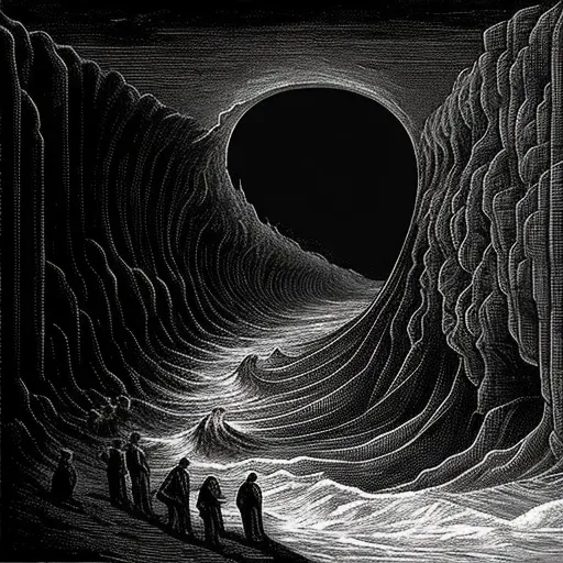 Artistic depiction of optical illusion with waving lines - Image 3