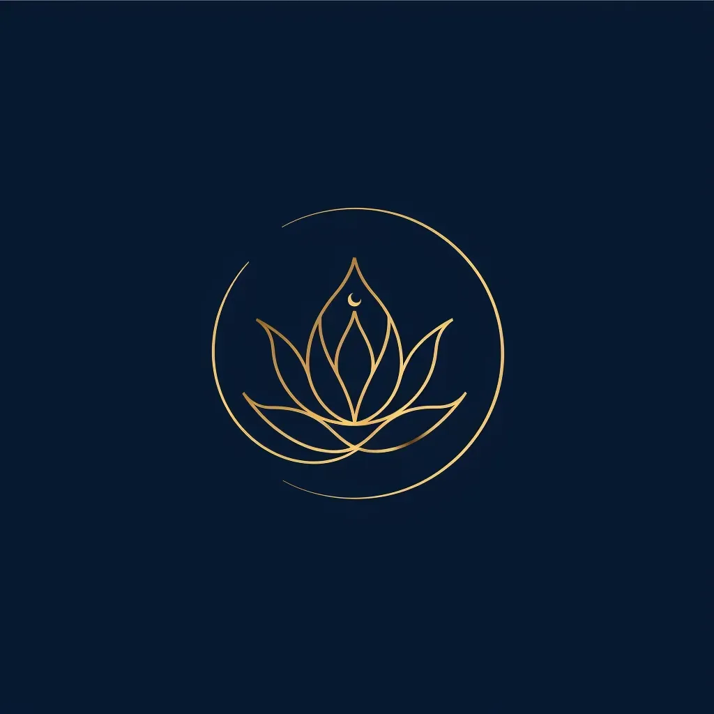 Lotus Flower and Crescent Moon Logo