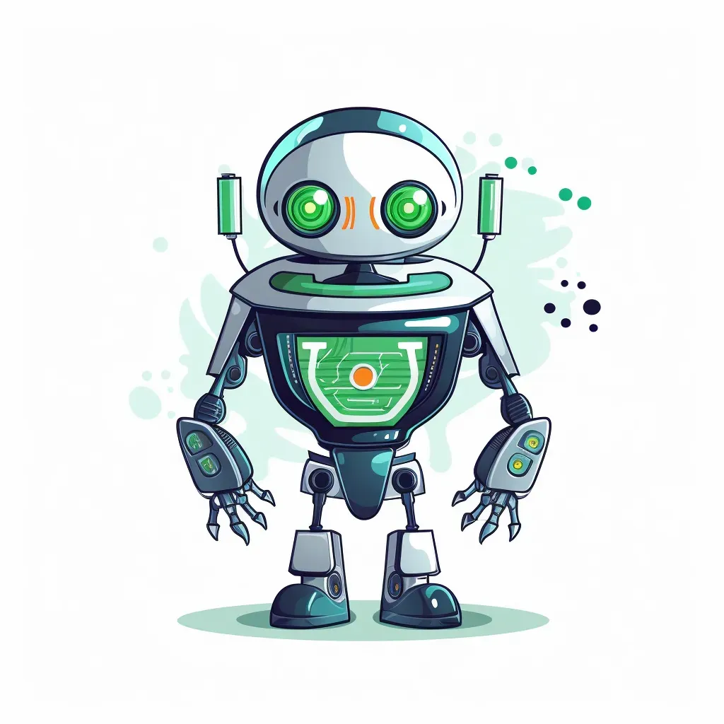 Futuristic robot holding a circuit board logo - Image 2