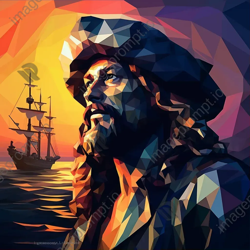 A bold cubist low poly pirate - Image 1