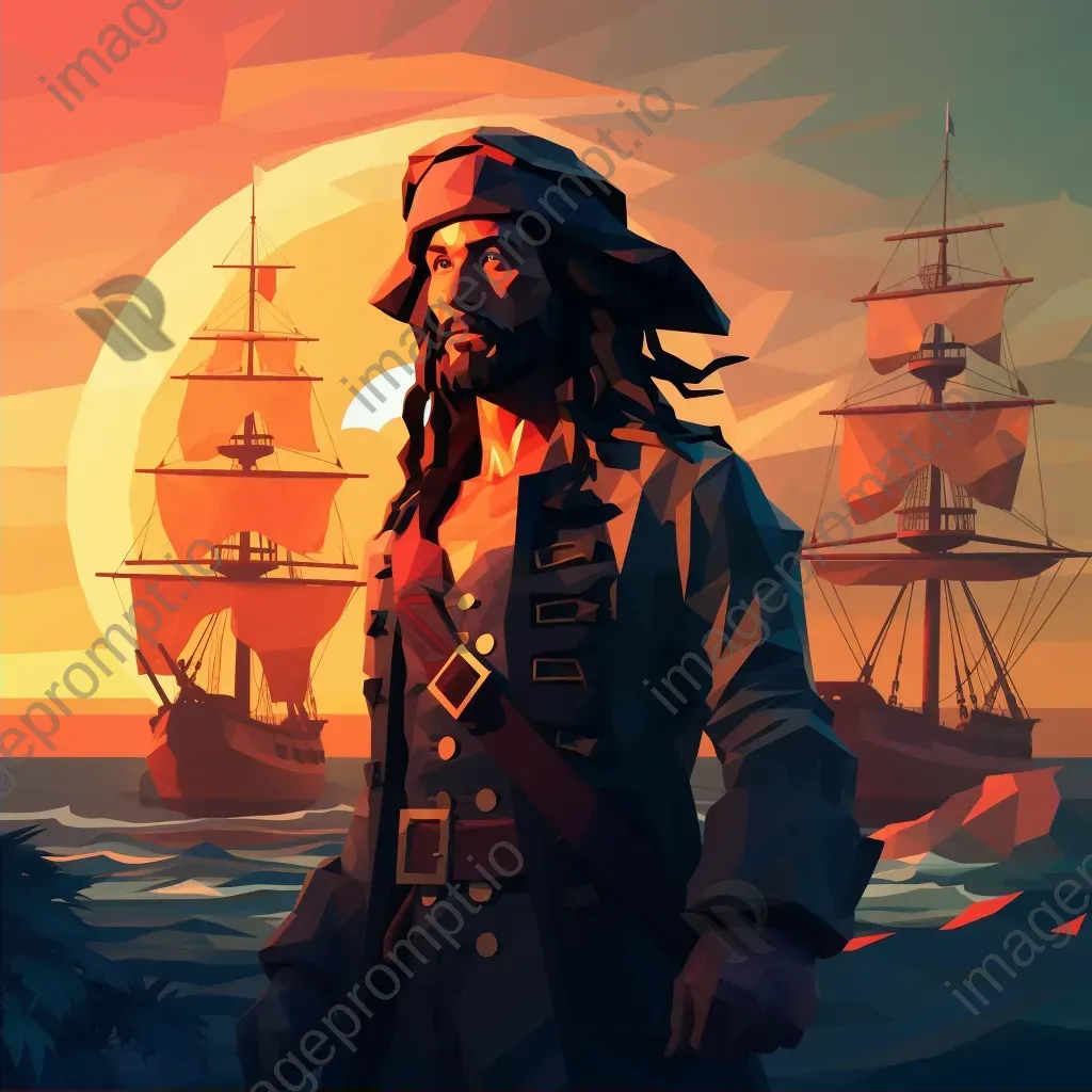 A bold cubist low poly pirate - Image 2