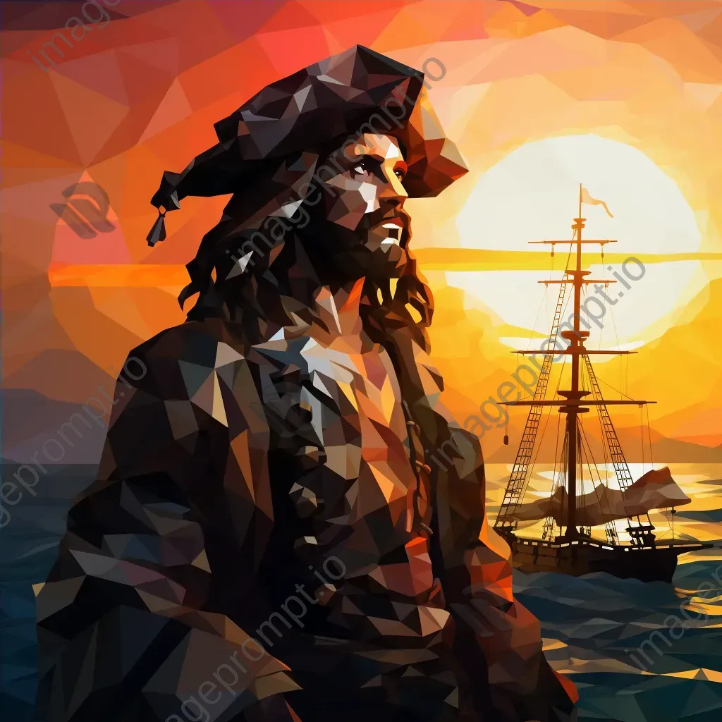 A bold cubist low poly pirate - Image 4