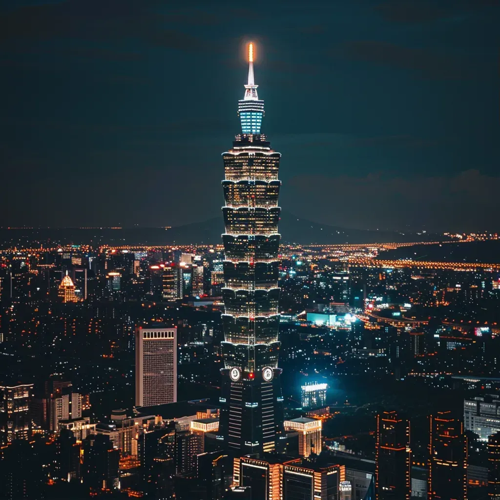 Taipei 101 Tower night - Image 1