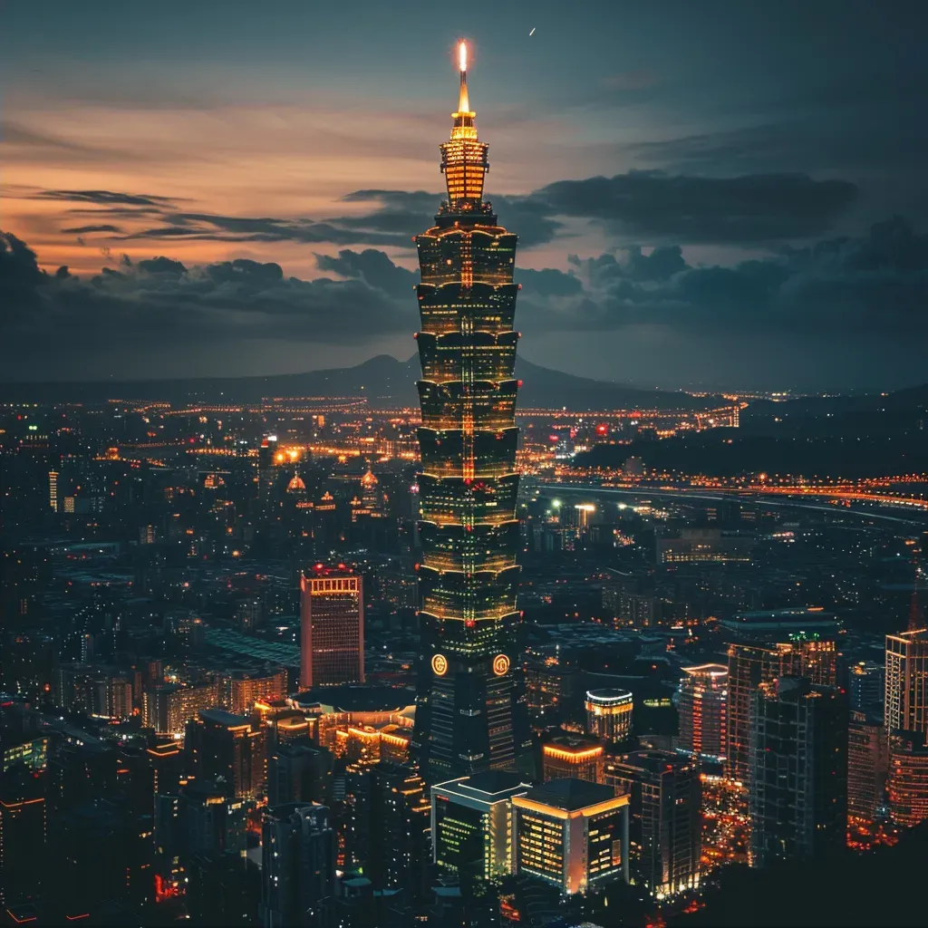 Taipei 101 Tower night - Image 2