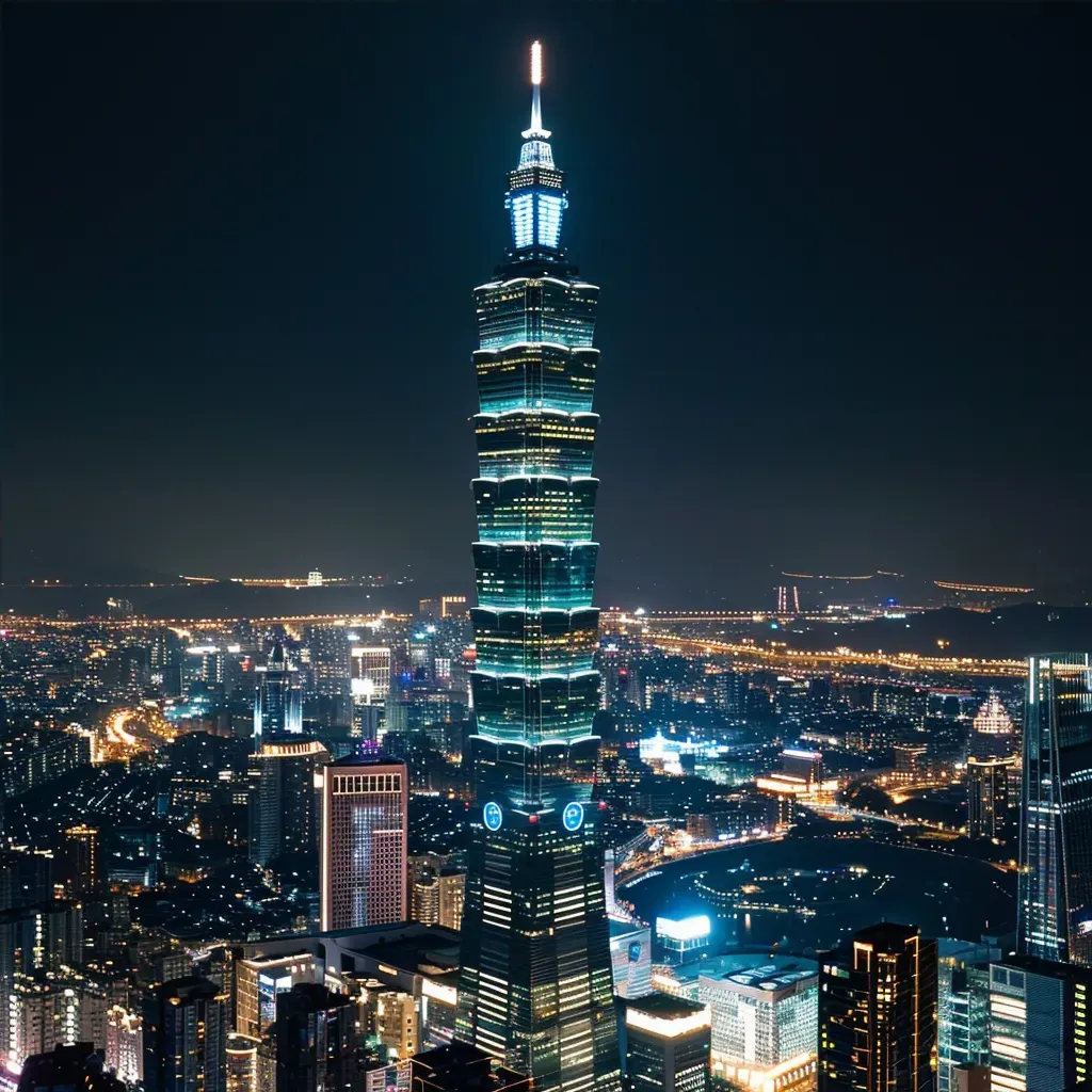 Taipei 101 Tower night - Image 4