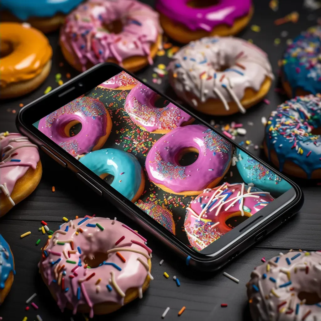 Donut selection with colorful glazes and sprinkles, shot on Sony Xperia 5 II - Image 2