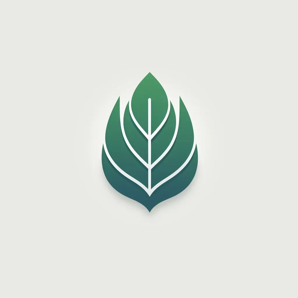 Leaf icon with a power button in green and white on a light gray background - Image 1