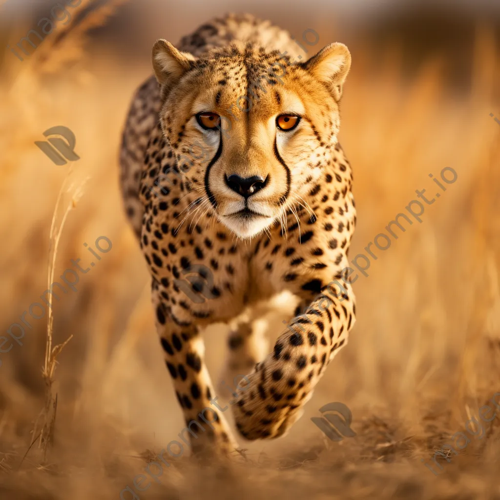 Cheetah sprinting across the savannah. - Image 3