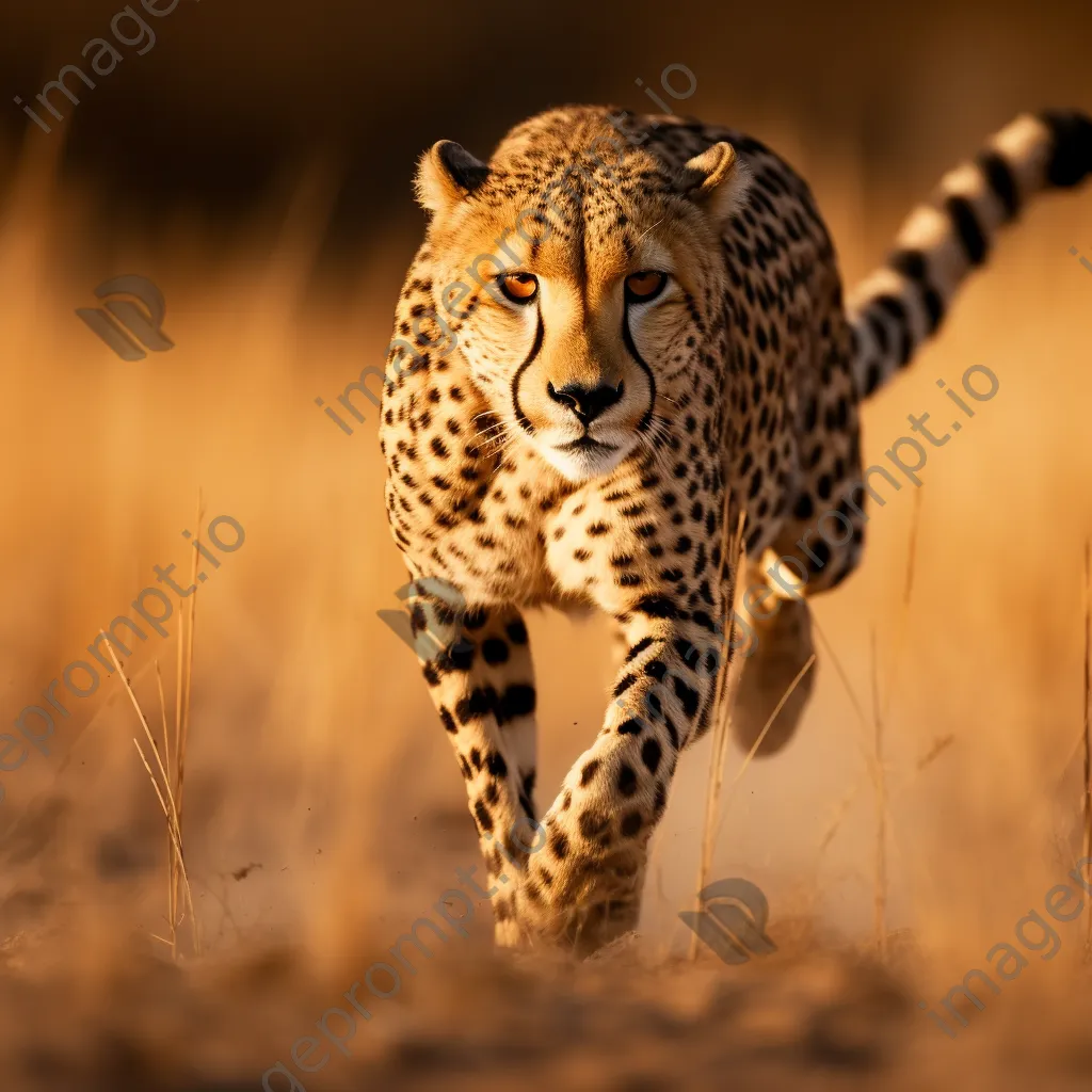 Cheetah sprinting across the savannah. - Image 4