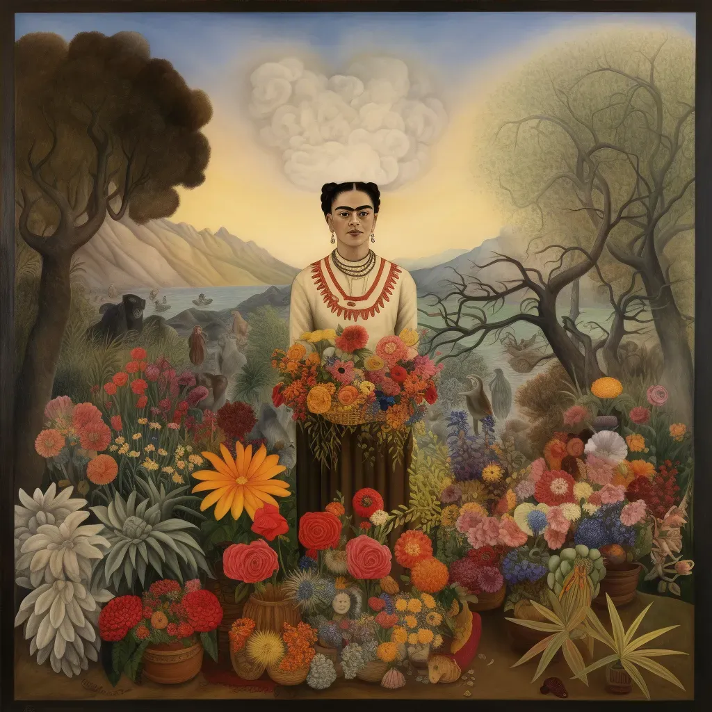 Lifelike portrayal of a person with flowers - Image 4