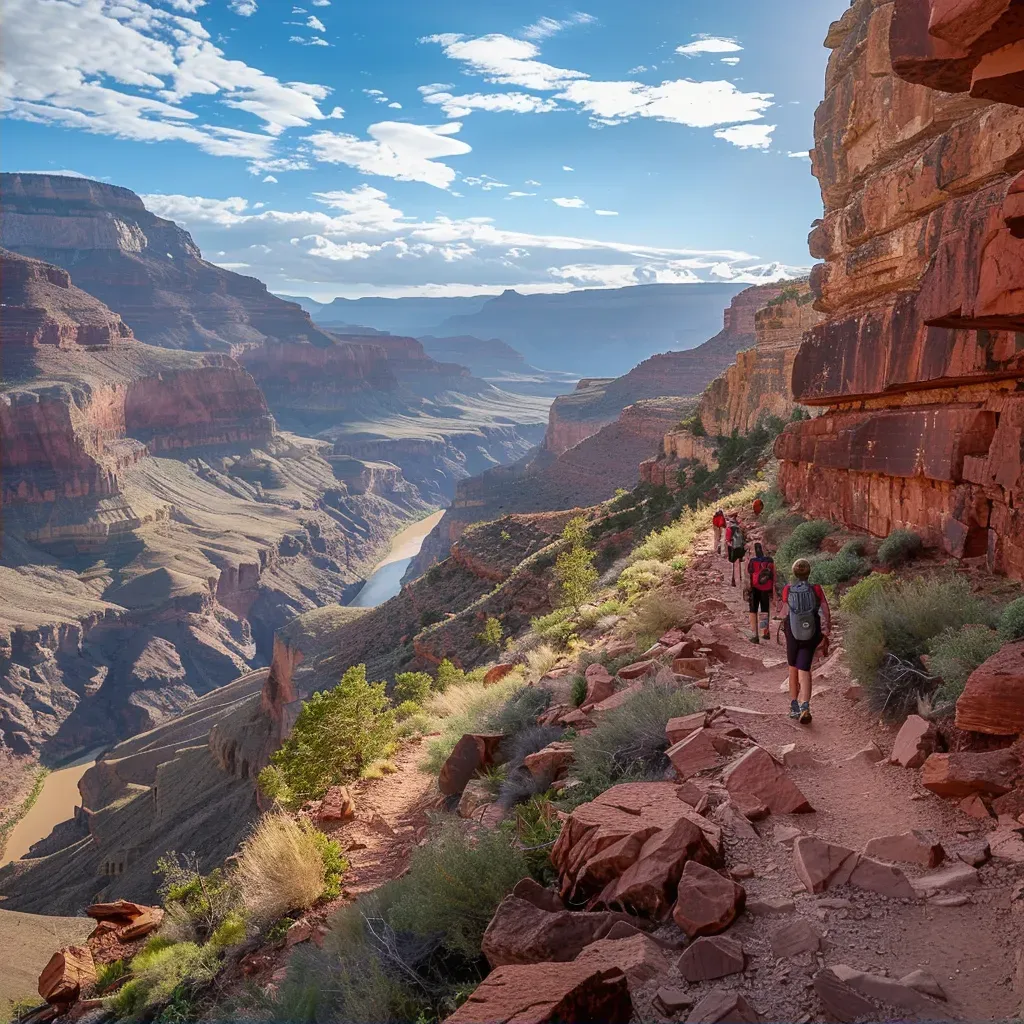 Grand Canyon landscape with hikers on trails - Image 2