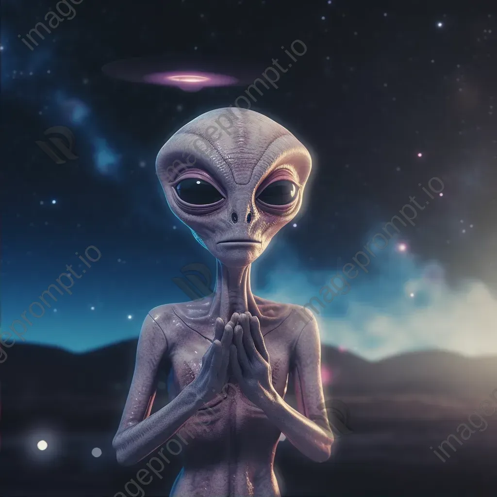 Friendly alien offering cosmic apology for 