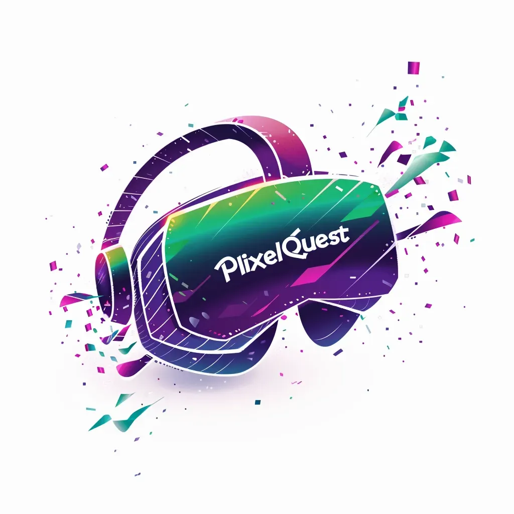 Playful and colorful logo with an AR headset icon in purple and green - Image 1