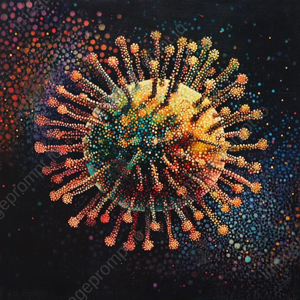 Pixel-like pointillist portrait of a virus particle - Image 2