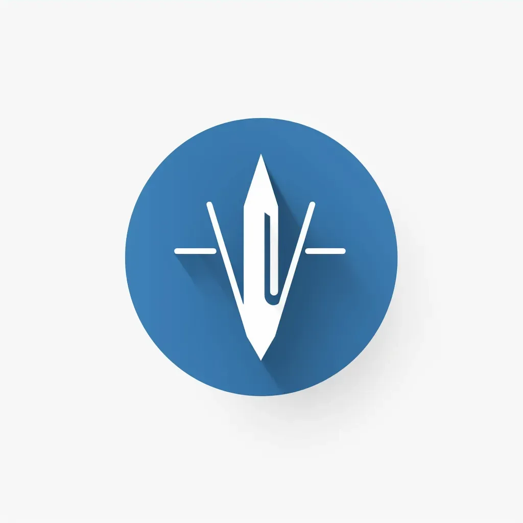 Modern pen logo design in blue and white - Image 3