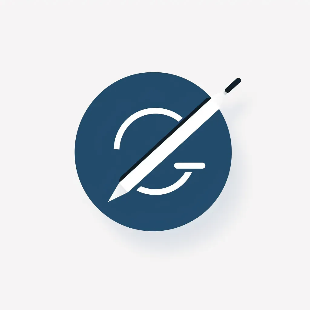 Modern pen logo design in blue and white - Image 4