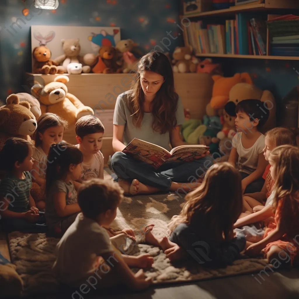 Teacher reading to children during storytime - Image 3