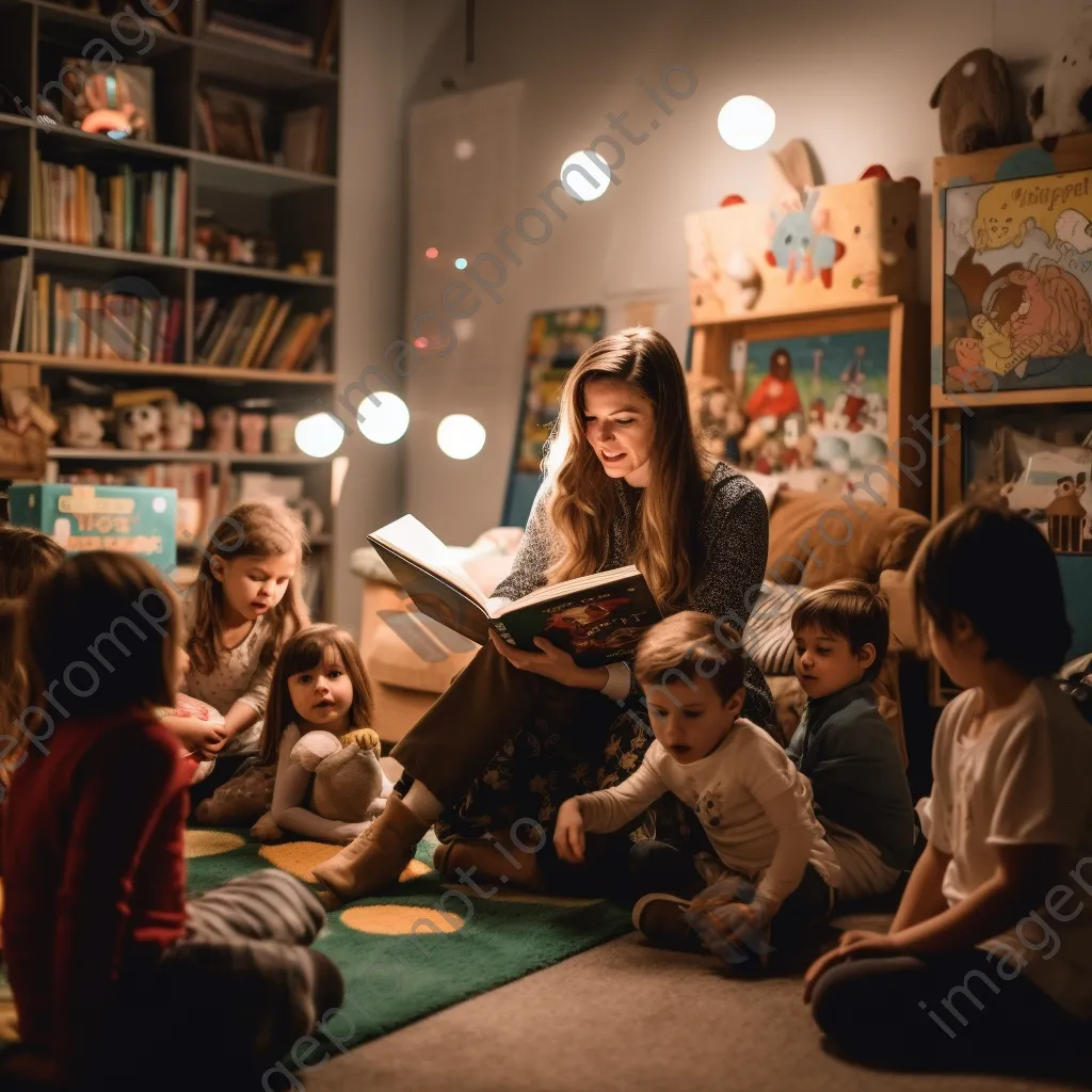 Teacher reading to children during storytime - Image 4