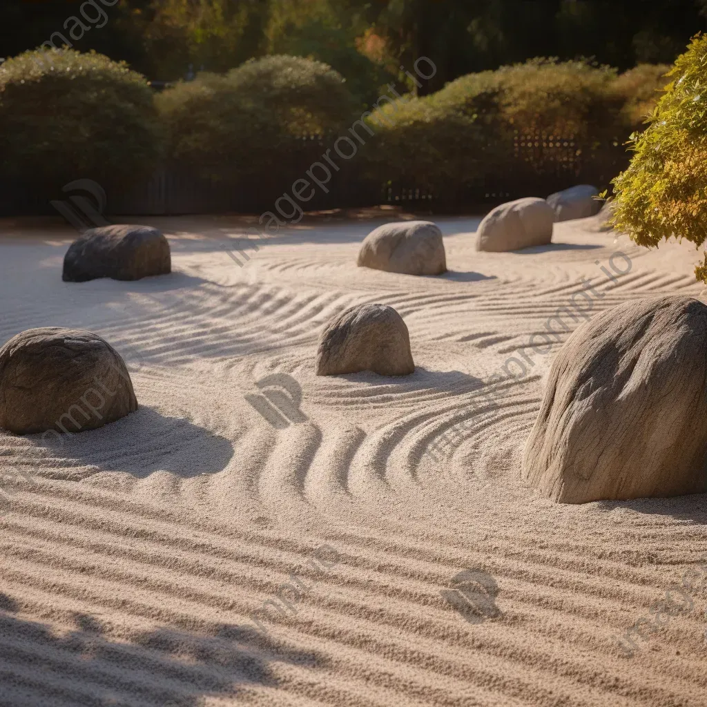 Symmetrical zen garden with aligned rocks - Image 3