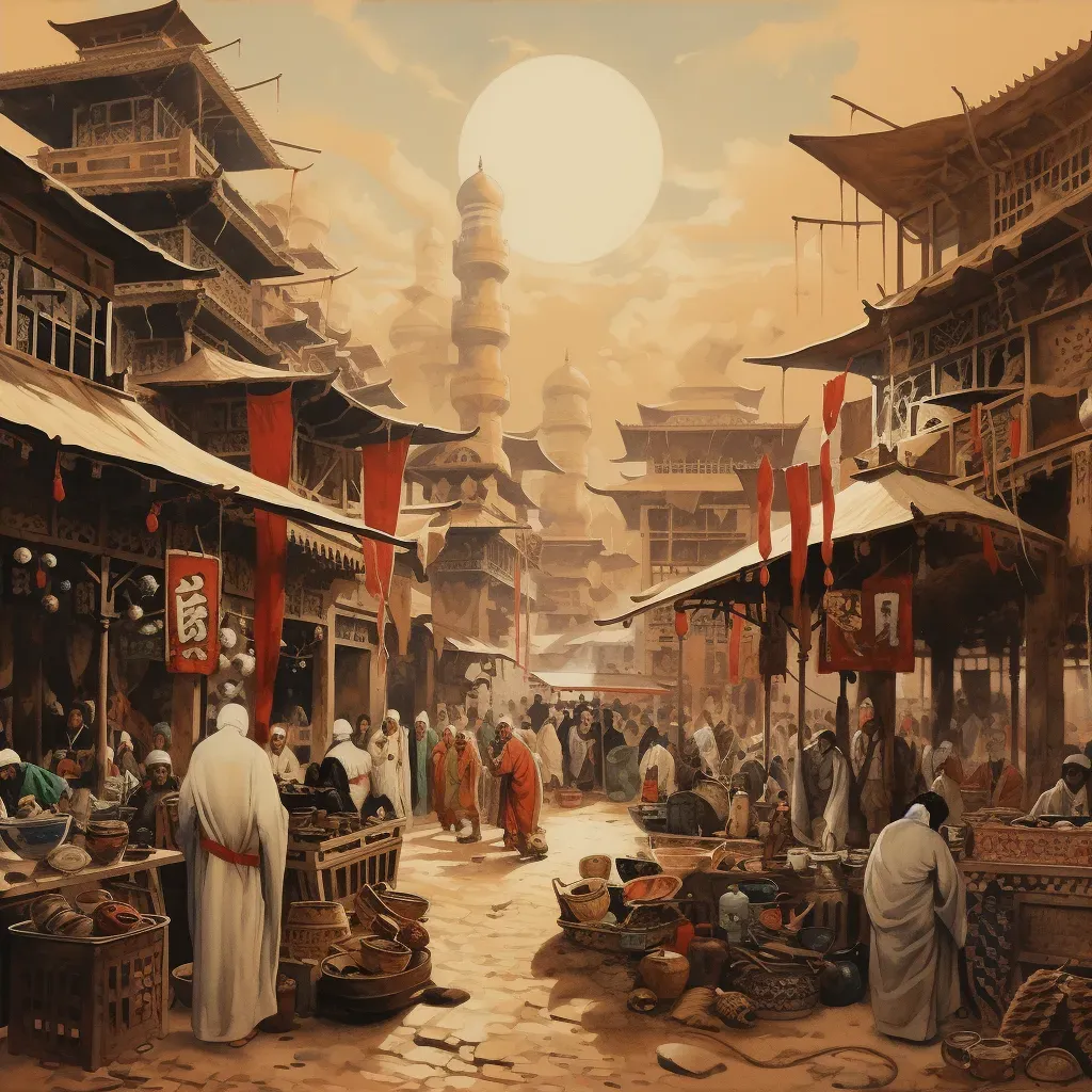 Bustling bazaar in Arabian setting - Image 4