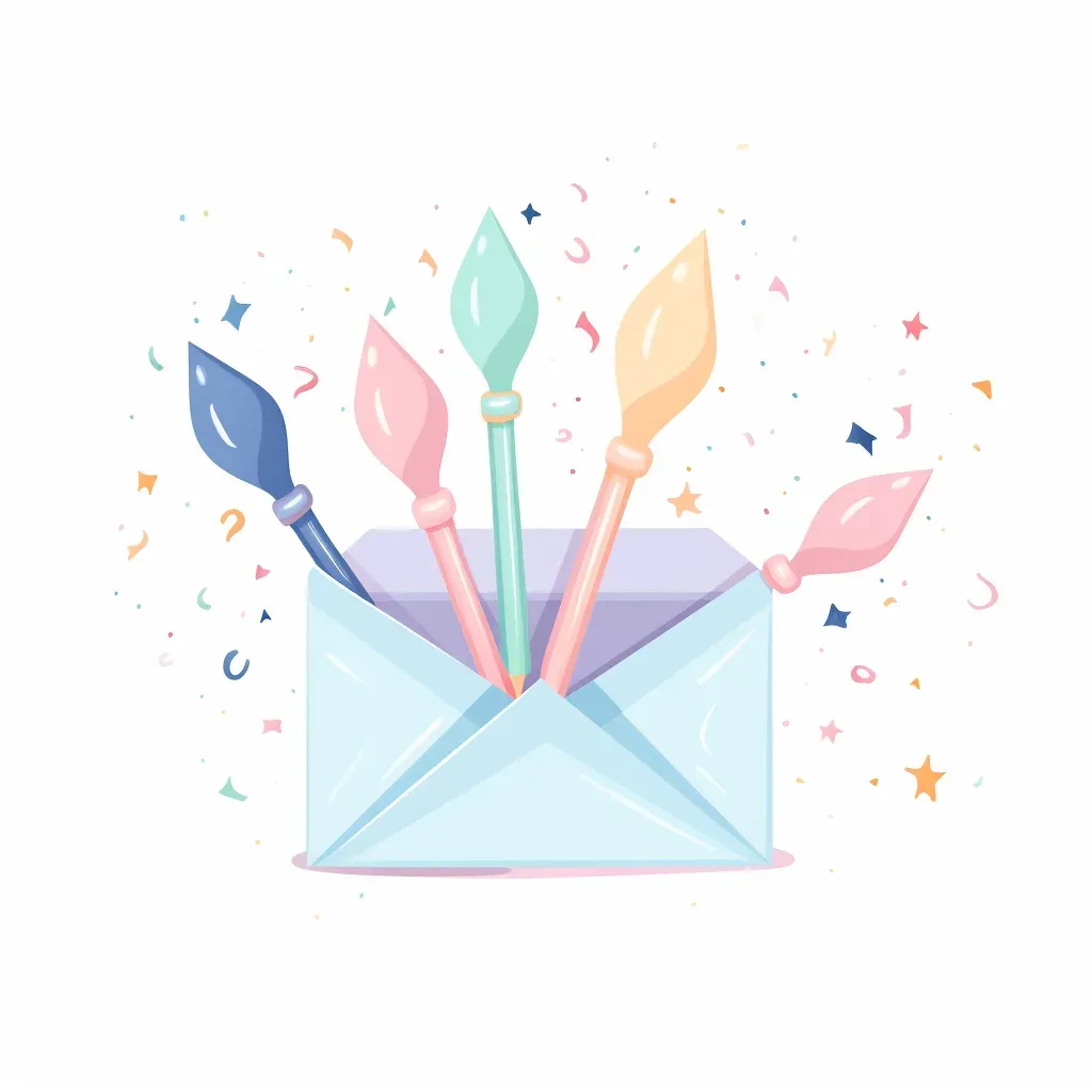 Pastel Stationery Shop Logo with cute envelopes and magic pencil - Image 2