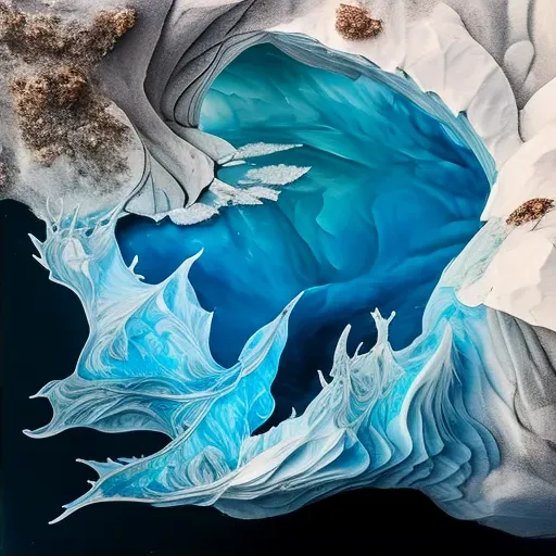 Image of a melting glacier due to global warming with blue water and white ice - Image 2