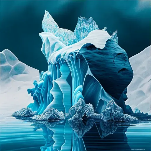 Image of a melting glacier due to global warming with blue water and white ice - Image 3