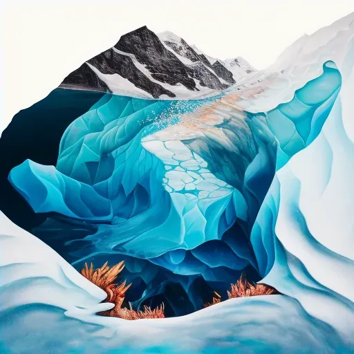 Image of a melting glacier due to global warming with blue water and white ice - Image 4