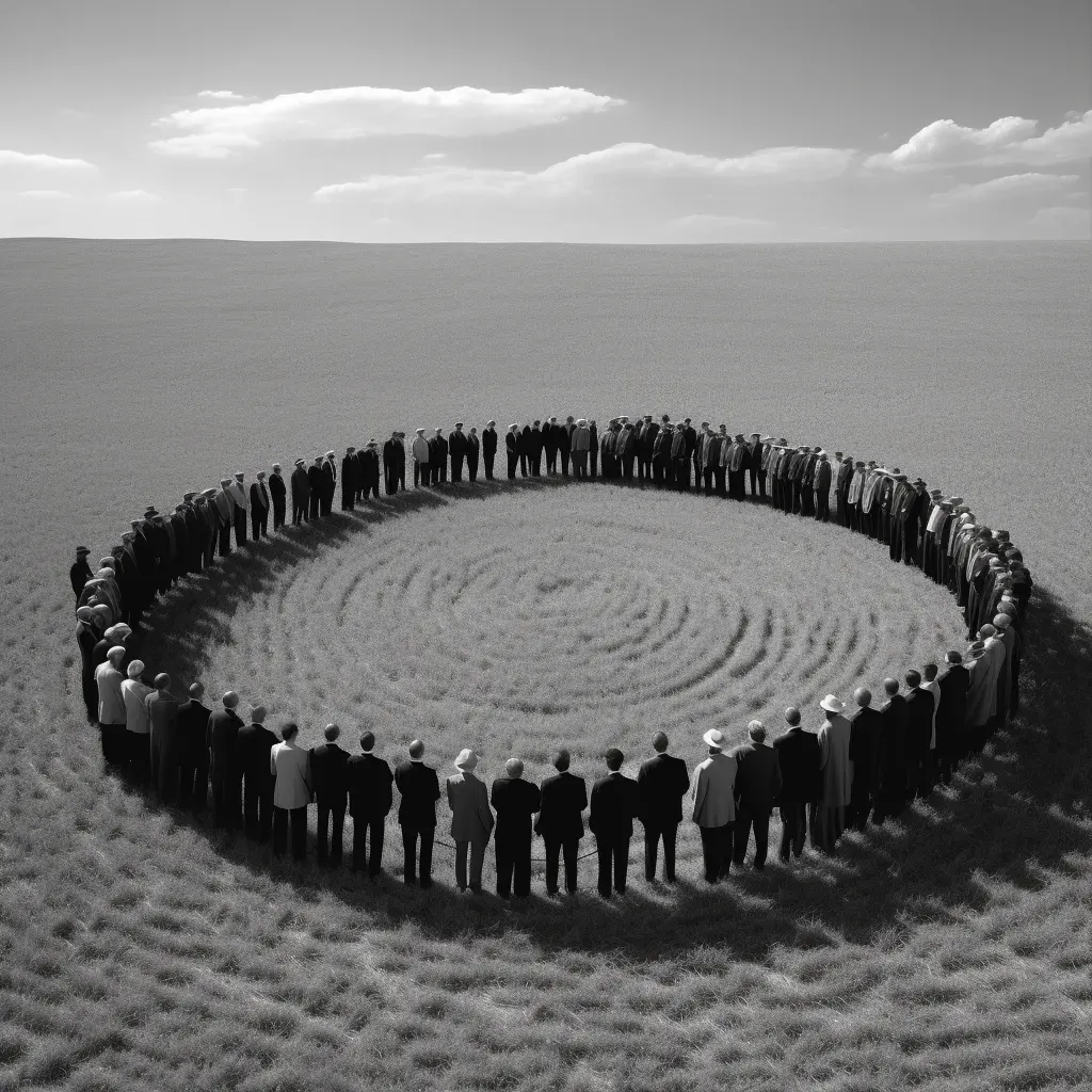 Image of community harvest festival in field of wheat - Image 1