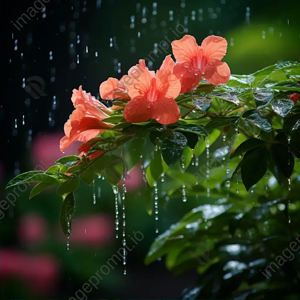 Summer rain shower in a lush garden - Image 2