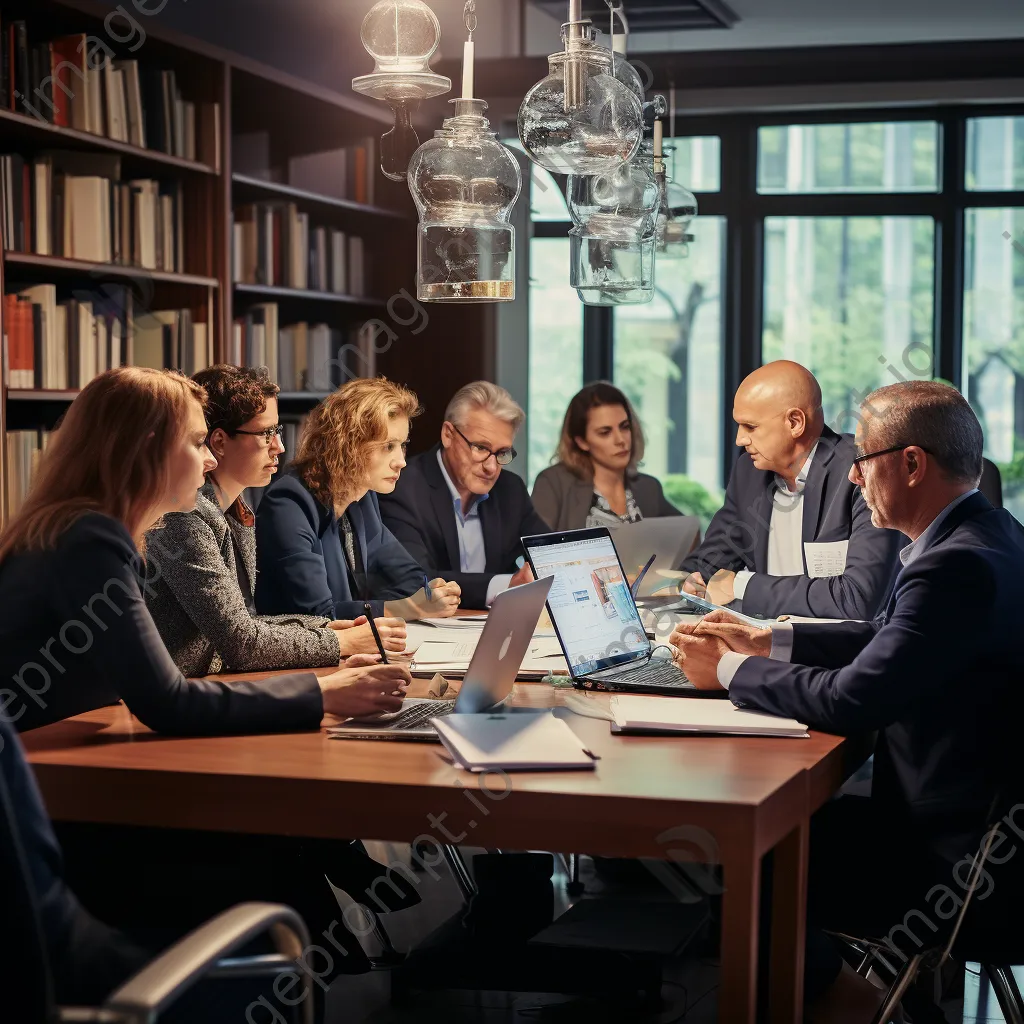 Team of scientists discussing research findings in a lab. - Image 4