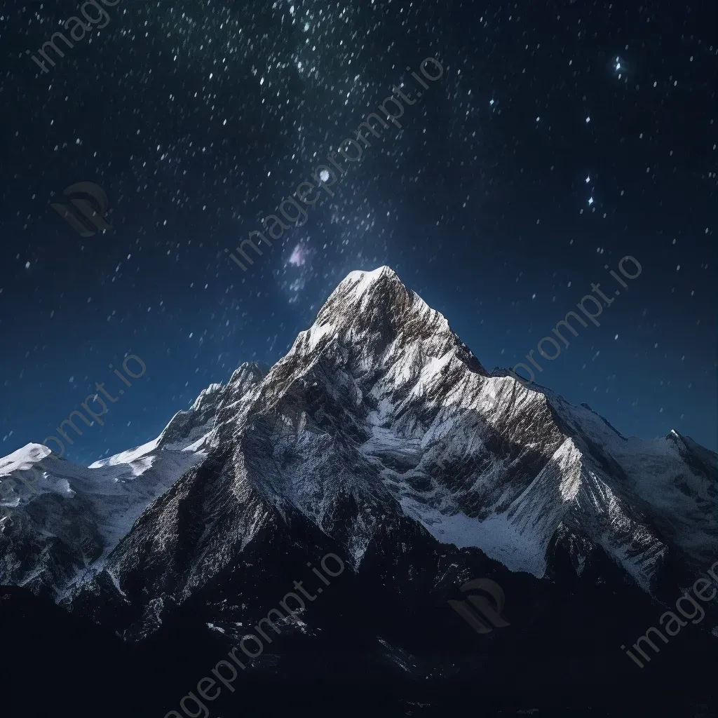 Ursa Major constellation above snowy mountain peak - Image 1