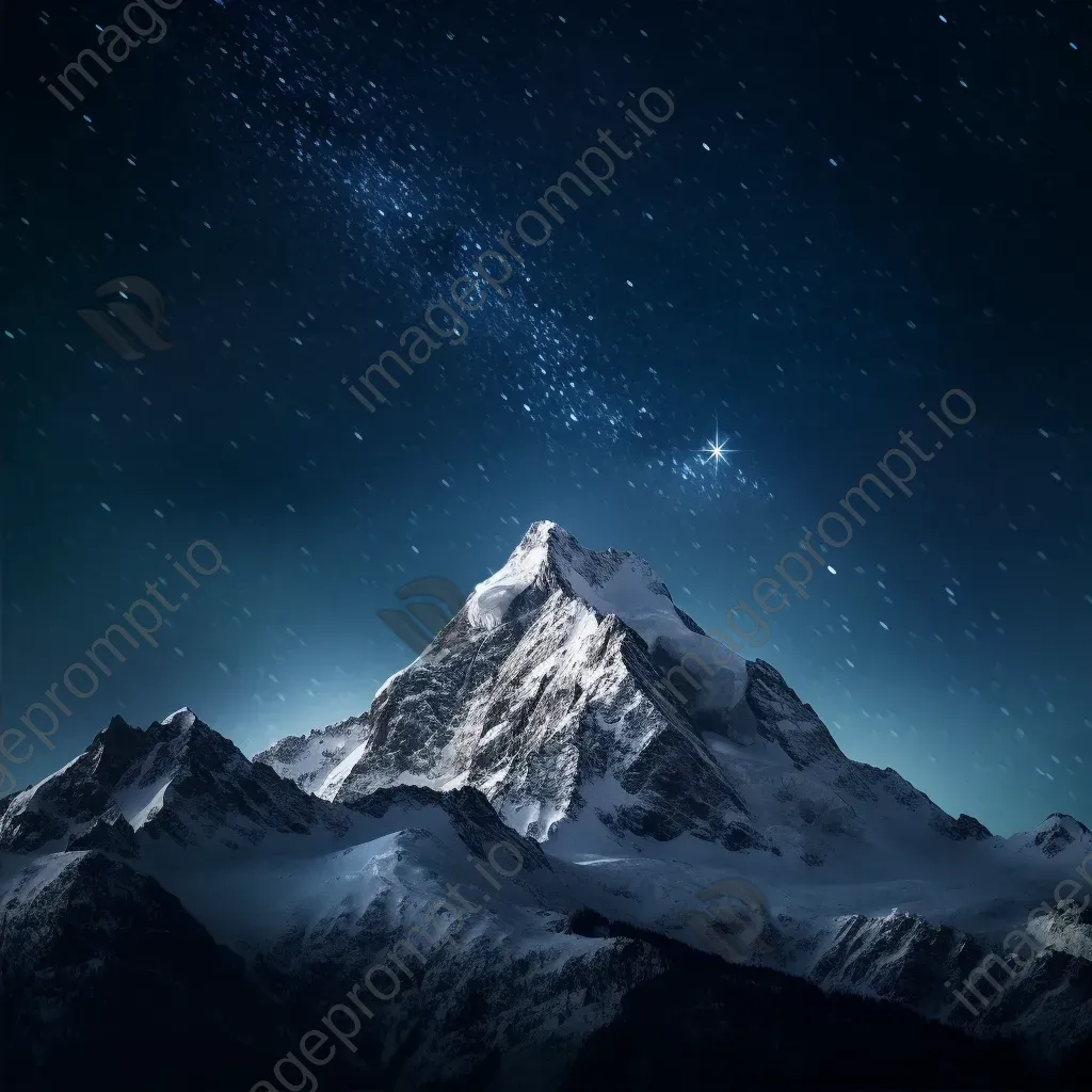 Ursa Major constellation above snowy mountain peak - Image 2