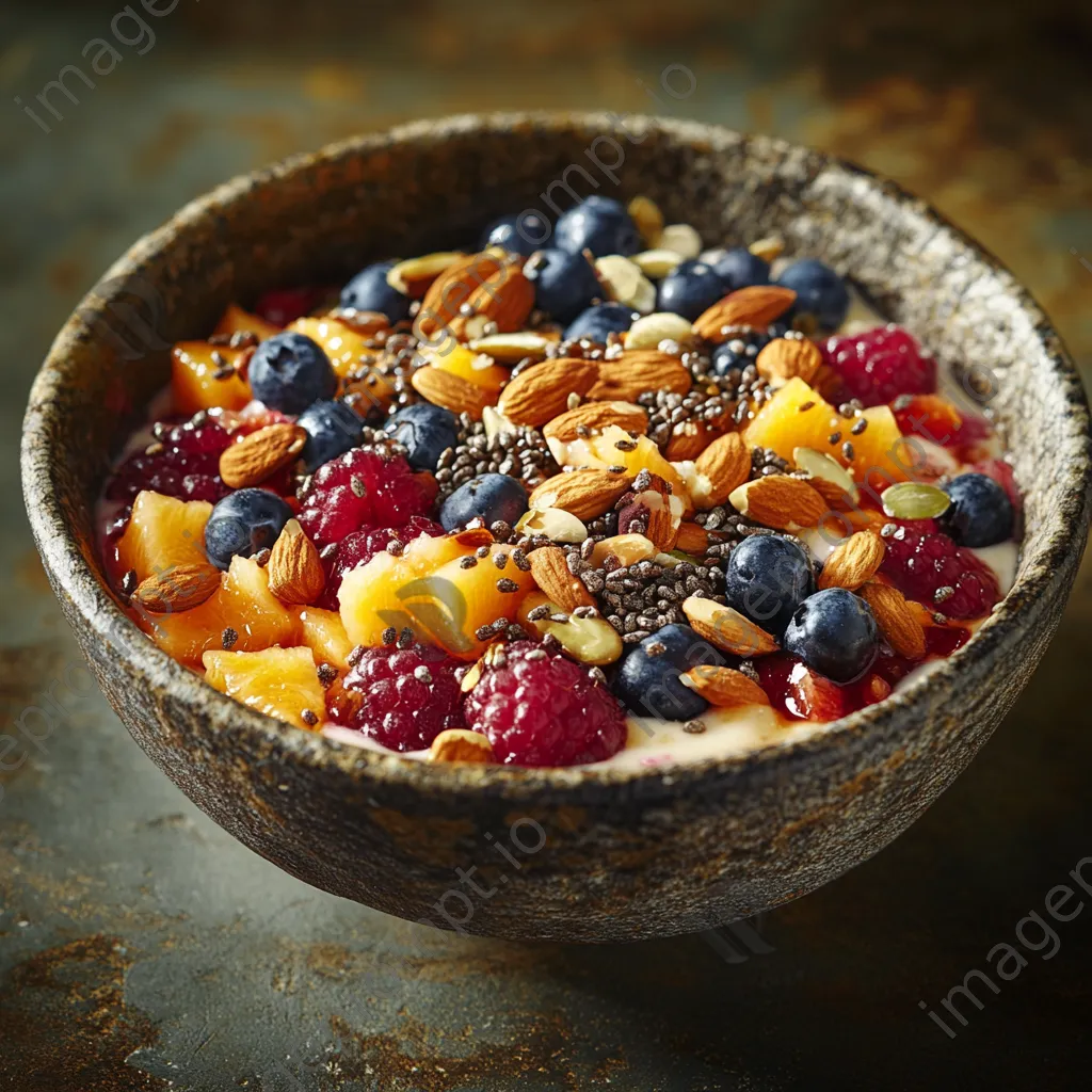 Smoothie bowl topped with various fruits - Image 2