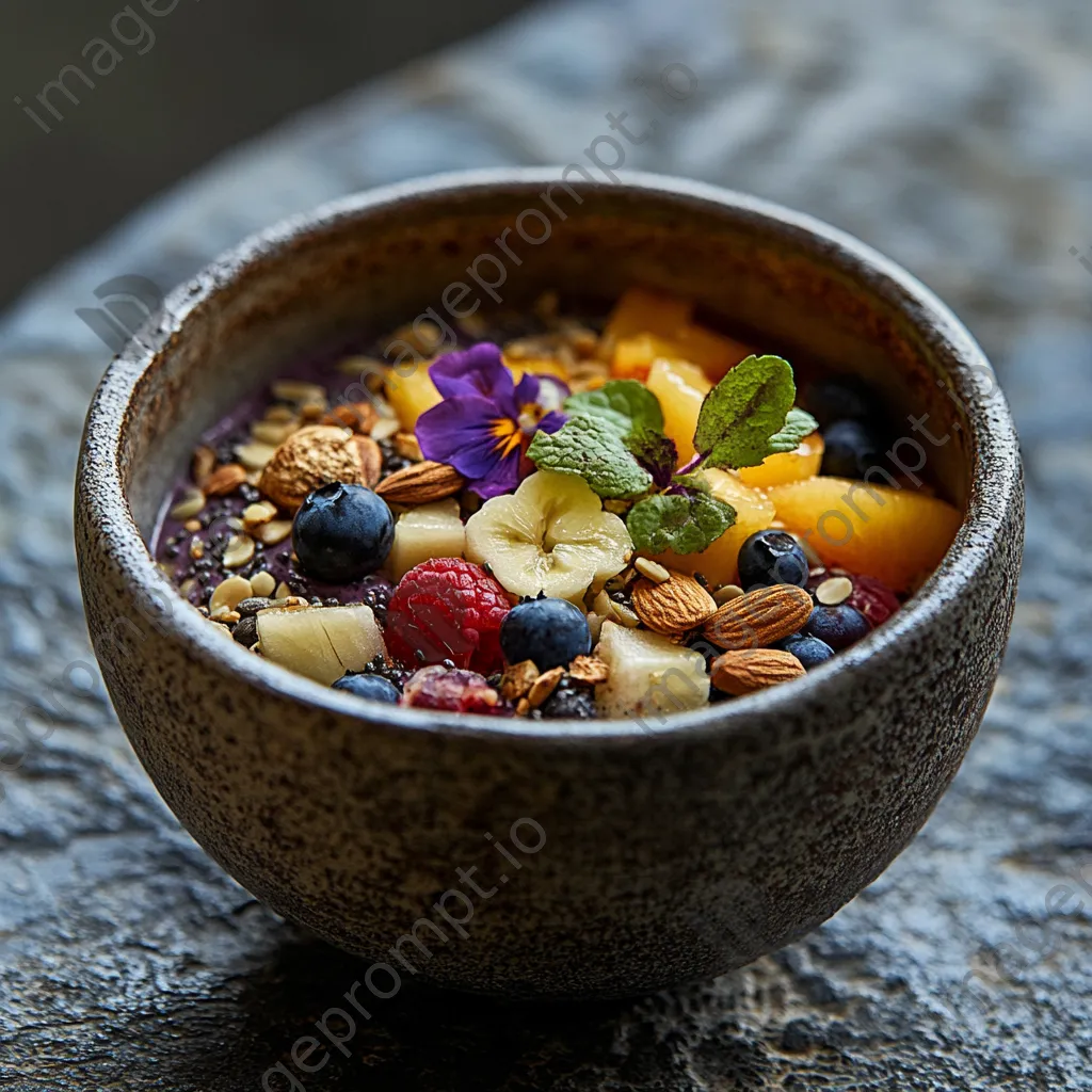 Smoothie bowl topped with various fruits - Image 3