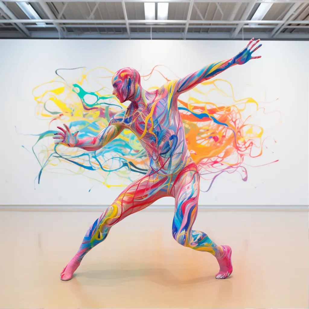 Dancer with vibrant body paint showcasing artistic transformation - Image 1