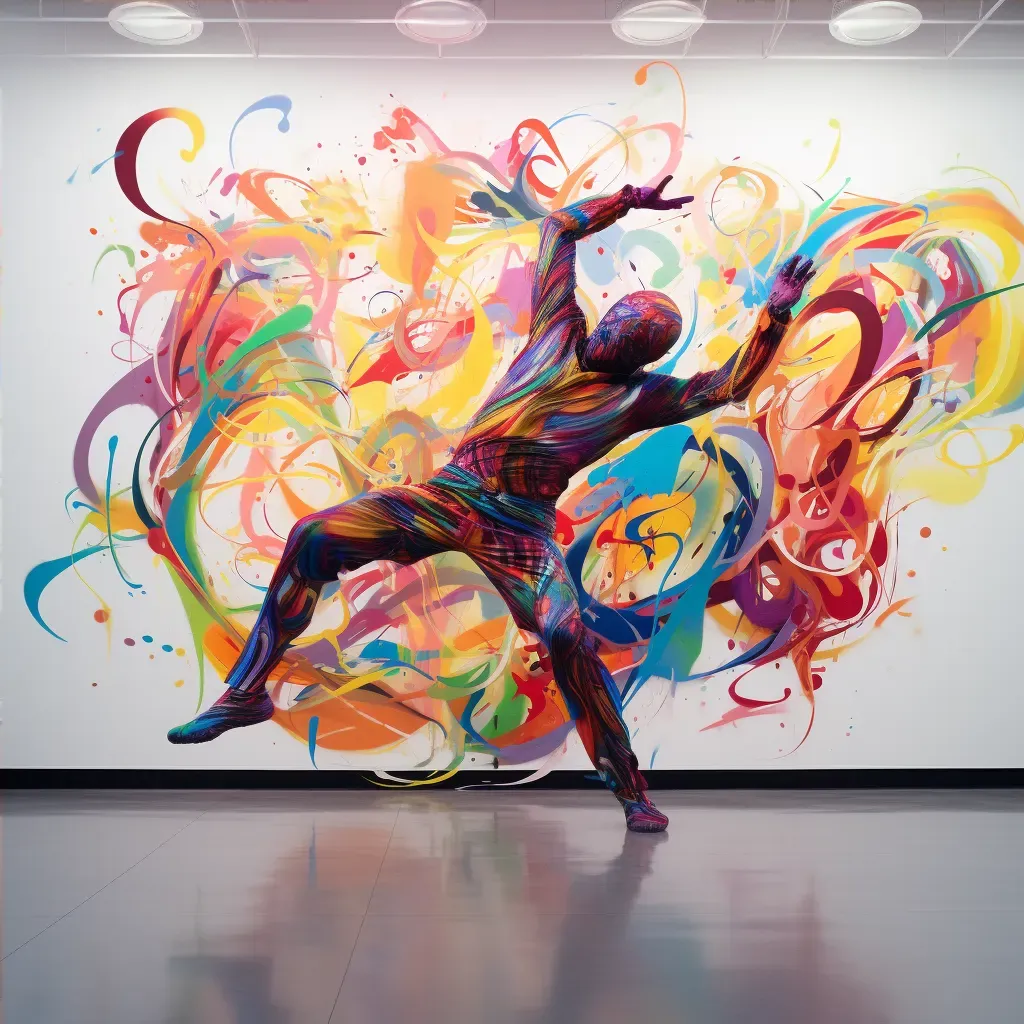 Dancer with vibrant body paint showcasing artistic transformation - Image 4