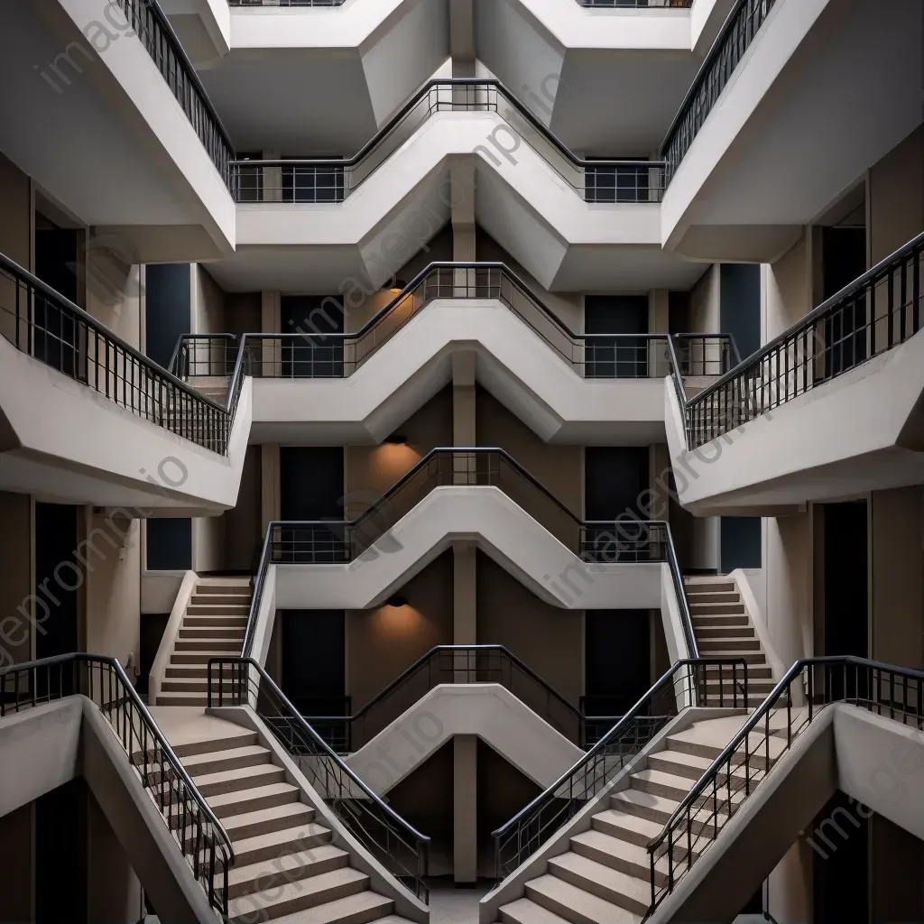 Modern architecture staircase with geometric patterns on Nikon Z6 II - Image 1